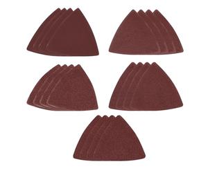 VGOL Lot de 50 papiers abrasifs triangulaires pour outils multifonctions - 80 x 80 mm - Gravier 40/60/80/120/240 - Remplacement rapide - Compatible avec Dewalt - Compatible avec Bosch