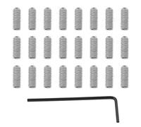 VGOL Lot de 50 vis de réglage de la hauteur de la selle de chevalet de guitare métriques en métal compatibles avec Stratocaster/Telecaster avec 1 clé Allen argent, M3 x 10 mm