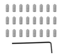 VGOL Lot de 50 vis de réglage de la hauteur de la selle de chevalet de guitare métriques en métal compatibles avec Stratocaster/Telecaster avec 1 clé Allen argent, M3 x 6 mm