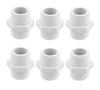 VGOL Lot de 6 Connecteurs de Tuyau d'arrivée D'eau pour Lave-linge Et Lave-vaisselle Filetage Mâle G3/4 X G3/4 25 Mm en PVC Raccord de Tuyau Adaptateur de Mamelon Hexagonal