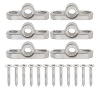VGOL Lot de 6 œillets Muraux en Acier Inoxydable pour Auvent de Caravane Camping-Car œillets de 8 Mm Supports de Caravanes œillets de Tente 44 Mm X 15 Mm avec Vis