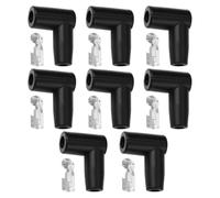 VGOL Lot de 8 bouchons de bougie d'allumage avec terminal en silicone à angle droit de 90 degrés pour fils d'allumage de bougie d'allumage de 6 à 10 mm