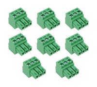 VGOL Lot de 8 connecteurs verts à 3 broches pour équipement audio 3,5 mm compatible avec Phoenix