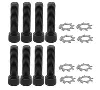VGOL Lot de 8 Vis à Tête Creuse de Rechange 1/4"-28 Compatible avec A2 AR Gripand avec Rondelle de Blocage en étoile en Acier Inoxydable Noir