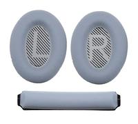 VGOL Paire de Coussinets d'oreille de Remplacement pour Casque Gris avec Coussin d'oreille Bandeau en Cuir Protéiné Compatible avec Bo-se QC35 QC35ll Casque