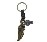 VGOL Porte-clés Aile d'ange Pendentif Vintage en Cuir Alliage Charme Porte-clés Décoration Cadeau pour Femmes Hommes Sac à Dos Bronze