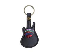 VGOL Porte-médiator pour Guitare Porte-clés Étui en Cuir avec 5pcs Médiators de Guitare Mini Plectres Pack Porte-clés pour Hommes Femmes