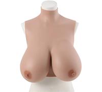 VGOLS Faux Seins Faux Seins Formes Mammaires en Silicone Col Haut Élasticité Respirante Remplissage en Silicone Sein pour Transgenre Drag Queen Cosplay Mastectomie (Color : Teint, Size : K)