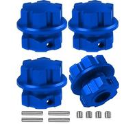 Vgoohobby Adaptateur de moyeu cannelé en aluminium de 17 mm et écrous #8654 compatible avec Traxxas 1/10 E-Revo 2.0 Maxx et 1/8 Luge RC Voiture (Bleu)