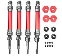 Vgoohobby Arbre d'entraînement universel avant et arrière CVD avec moyeu hexagonal de roue compatible avec Traxxas Slash VXL 4x4 / Rustler VXL 4X4/Stampede VXL 4X4/Hoss VXL 4X4 RC (rouge)