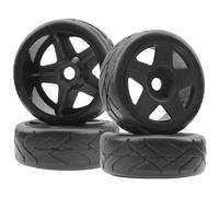 Vgoohobby Lot de 4 roues et pneus RC 17 mm 104 mm 1/8 pour buggy tout-terrain en caoutchouc compatibles avec Arrma Typhon Talion 6S Redcat Tamiya HPI Losi Kyosho Hobao 1/8 RC Off Road Buggy (5 rayons)