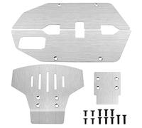 Vgoohobby Plaque de protection avant et arrière en acier inoxydable compatible avec Traxxas Slash 2WD 1/10 RC voiture