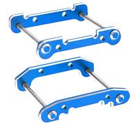 Vgoohobby Plaque de support de renfort de bras oscillant avant et arrière compatible avec WLtoys 144001 144002 144010 124016 124017 124018 124019 voiture télécommandée (bleu)