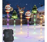 Vgpbphj 2026 New 6-Pack of Moving Christmas Lights, LED Solar Christmas Decorations Outdoor Waterproof, Solar & Battery Power, Courtyard Tree Snowman Reindeer for Xmas Pathway (B,Battery)