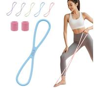Vgpbphj 8-Shaped Silicone Resistance Band with Massage Grip, Fitness Resistance Bands, Non Slip Exercise Bands, for Arms for Yoga, Pilates, Home Workout, Shoulder Stretcher for Women (Purple-15 LB)
