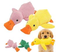 Vgpbphj Canard anti-stress pour chiens, jouet couineur interactif pour chien, jouet en peluche indestructible, jouet à mâcher (rose, gelb, taille L, 38,1 x 45,7 cm)