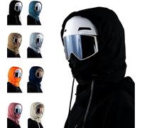 Vgpbphj Capuche imperméable doublée en polaire, masque de ski à capuche extensible confortable, couvre-casque d'hiver chaud avec cordon de serrage, Noir , Taille unique