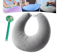 Vgpbphj Coussin Ergonomique Crealis - L’allié Confort de Vos Moments Créatifs, Coussin Ergonomique pour Tricoter ou Crocheter, Oreiller de Lecture lit Adulte (Grey)
