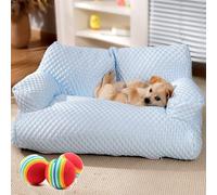 Vgpbphj Ice Silk Cooling Pet Bed Breathable Washable Dog Sofa Bed, Ice Silk Cooling Pet Couch, Cooling Dog Bed, Breathable Washable Pet Bed for Small, Medium, Large Dogs and Cats (Blue,M)