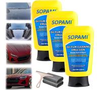 Vgpbphj Nano-Tech Lot de 3 émulsions nettoyantes pour film d'huile de voiture, nettoyant pour vitres de voiture, pare-brise, vitres, miroirs et plus encore