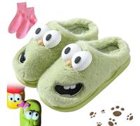 Vgpbphj Pantoufles amusantes pour couples avec gros œil 3D pour embrasser la langue du chien, chaussures antidérapantes mignonnes pour femmes et hommes