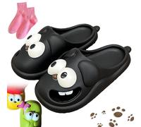 Vgpbphj Pantoufles d’Amour pour Couples, Drôles 3D avec Langue de Chien aux Gros Yeux, Chaussures Antidérapantes Mignonnes pour Femmes et Hommes, 41/42 EU