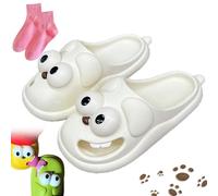 Vgpbphj Pantoufles d’Amour pour Couples, Drôles 3D Grands Yeux Chien Langue Baisers, Chaussures Mignonnes Antidérapants Femmes Hommes, 39/39.5 EU