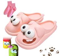 Vgpbphj Pantoufles d’Amour pour Couples, Drôles 3D Gros Yeux Chien Langue Baisers, Chaussures Antidérapantes Mignonnes Femmes Hommes, 39/39.5 EU