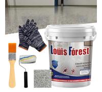 Vgpbphj Revêtement de sol en résine époxy effet marbre brillant, peinture époxy pour sol Louis Forest, peinture époxy imperméable à base d'eau, antidérapant, sans odeur