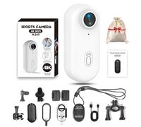 Vgpbphj Stallionframes 4K Mini caméra mains libres Gosnap - Caméra de pouce, Aktion Kamera 4k+, Tragbare Vlogging, Kleine KöRperkamera Mit 360° Drehbarem Clip und Magnetclip, pour extérieur (blanc)