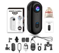 Vgpbphj Stallionframes 4K Mini caméra mains libres Gosnap - Caméra de pouce, Aktion Kamera 4k+, Tragbare Vlogging, Kleine KöRperkamera Mit 360° Drehbarem Clip und Magnetclip, pour extérieur (Noir)