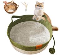 Vgpbphj Stimulicat Panier pour chat en corde de coton tissé à la main Hamac pliable à griffer avec oreilles de chat, respirant et facile à nettoyer, universel pour toutes les saisons (vert, M)