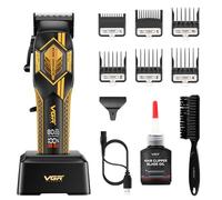 VGR 119 Tondeuse Cheveux Pour Hommes Professionnel, Tondeuse à Cheveux Sans Fil Rechargeable Avec Base, Batterie Li-ion, Moteur BLDC et Lames Céramique, Idéale Maison et Salon, Or