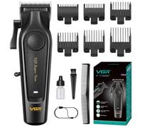 VGR 197 Tondeuse Cheveux Hommes Professionnelle avec Levier de Réglage, Tondeuse Cheveux Pro Sans Fil avec Lames en Céramique, Livrée avec 6 Peignes De Guidage, Chargement USB et Voyant LED