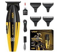 VGR 285T Tondeuse Cheveux Hommes Professionnelle Pour Hommes, Tondeuse de Finition Précision Sans Fil avec Moteur Puissant à Mode Turbo de 9 000 Tr/Min, Lame DLC de Type T et Écran LED