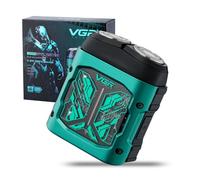 VGR 344 Mini Rasoir Électrique Hommes, Shaver Homme de Voyage Portable, Avec Deux Têtes Rotatives Magnétiques, Facile à Nettoyer, Rasoir Facial Compact, Étanche IPX6, Chargement USB, Vert