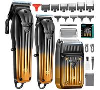 VGR 644 Tondeuse pour Hommes Professionnelle, Tondeuse à Barbe Sans Fil & Rasoir Électrique, Kit de Coupe de Cheveux Rechargeable 3 Pièces avec Écran LED