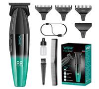 VGR 906 Tondeuse à cheveux professionnelle Fresh Fade - 9000 tr/min - Zéro espace - Pour homme - DLC T-Blade - Tondeuse à cheveux sans fil pour barbiers et barbiers - Rechargeable par USB - Vert
