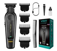 VGR 995 Tondeuse à Cheveux Professionnelle pour Hommes Zéro Espace de Coupe, Tondeuse à Barbe de Précision Sans Fil avec 4 Sabots, USB-C Rechargeable
