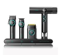 VGR Professional Barber Combo avec Tondeuse Cheveux Trimmer, Rasoir Grille