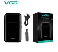 VGR Rasoir Électrique Professionnel Rasoir Portable Mini Rasage Machine USB Charge Barbe tondeuse pour Hommes V 390 Black with box