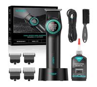 VGR Tondeuse à barbe professionnelle pour homme, moteur électrique BLDC 6 000 à 8 000 tr/min, batterie rechargeable USB sans fil, lames DLC et céramique pour les détails de barbier, la doublure, les