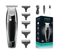 VGR Tondeuse à Cheveux pour Hommes, Rasage électrique Professionnel USB Rechargeable pour Hommes à Faible Bruit, tête Brute, pour Gravure, Chauve, Barbe, Coupe-Angle pour Cheveux,Noir
