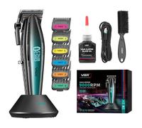 VGR Tondeuse à cheveux professionnelle pour homme, sans fil rechargeable USB-C, moteur 9000 tr/min et levier conique, lame en céramique, coupes de cheveux, mélange, décoloration et façonnage et