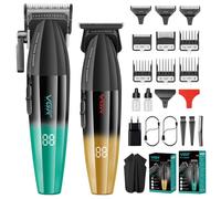 VGR Tondeuse Cheveux Professionnelle pour Hommes, Tondeuse Barbe et Cheveux Sans Fil, Tondeuse T-Lame Zero Gap 9000 T/min, Kit de Coupe avec 9 Peignes Guides