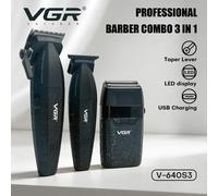 VGR Tondeuse cheveux Tondeuse homme Professionnel Tondeuse à cheveux Professionnelle Tondeuse à cheveux Réglable Machine de coupe de cheveux 9000 tr/min Sans fil Kit tondeuse et coupe-cheveux V-640 S3