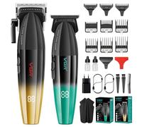 VGR Tondeuse Professionnelle pour Hommes, Kit Complet de Coupe de Cheveux et Barbe, Tondeuse Electrique Sans Fil avec Affichage LED, Kit de Toilettage Polyvalent
