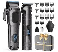 VGRPRO Kit Tondeuse Cheveux Hommes Professionnelle et Trimmer,Avec Étui EVA | Tondeuse Cheveux Sans Fil pour Coupe de Cheveux, Kit Tondeuse Électrique Homme& Trimmer,14 Sabot fade, écran LED,Charge USB-C