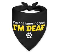 Vgrti Bandana pour chien sourd avec inscription « I'm not Ignoring You I'm Deaf » - Accessoire photo amusant pour chiens - Cadeau de Noël et d'anniversaire pour chiots, amateurs de chiens aveugles