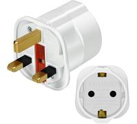 VGUARD Adaptateur Prise Anglaise, [Lot de 1] Adaptateur Voyage France/Europe ver UK, Adaptateur Prise Anglaise Universel de Secteur Angleterre UK, Convertisseur Adapteur Europe 2 Broches ver UK- Blanc